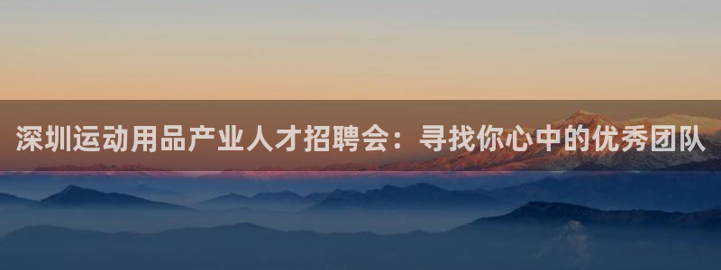 熊猫集团官网：深圳运动用品产业人才招聘会：寻找你心中的优秀团